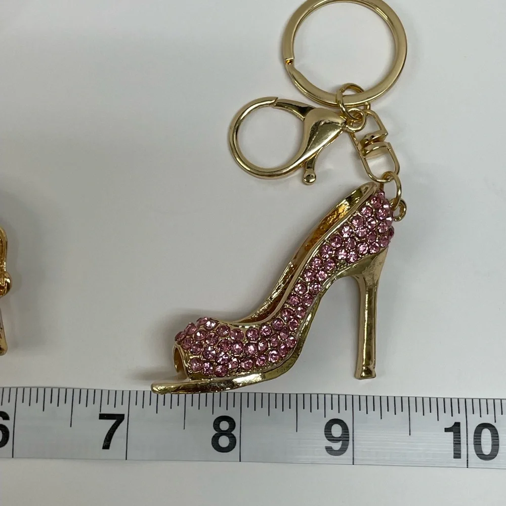 Pink and Gold High Heel Bag Charm